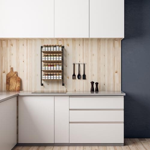 ZICOTO Space Saving Spice Rack Organizer Shelf for Wall Mount - Easy To Install Modern Hanging Racks For up to 56 Jars - Perfect Seasoning Organizer For Your Kitchen 6