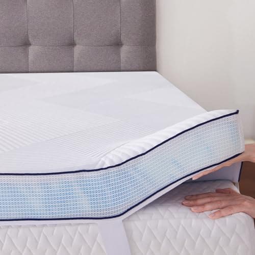SOOSLEEPY Full Size Memory Foam Mattress Topper 3 Inch with Removable Soft Cover Ventilated Breathable Cooling Mattress Pad Portable Bed Topper for Back Pain and Pressure Relief, CertiPUR-US Certified