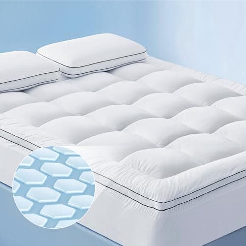 Bedsure Twin Mattress Topper, Pillow Top Mattress Protector Twin, Extra Thick Cooling Soft Quilted Bed Pad Cover, with a Deep Pocket Fitted to 8-21 Inches for Home, Bedroom, Hotel