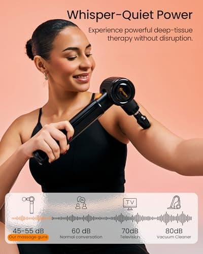 NAPRE Massage Gun with Extension Handle & 3 Adjustable Angles,Deep Tissue Back Massage for Neck/Shoulders/Waist/Legs/Body Pain Relief,Handheld Percussion Muscle Massager,6 Heads & Silent,Black 6