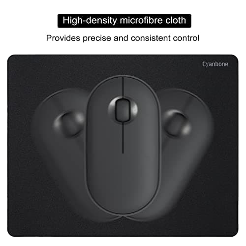 Cyanbone Mini Mouse Pad Small Size 2 Pack, Portable Mouse Pad for Laptop Waterproof, Cute Travel Mousepad Black with Non Slip Rubber Base for Wireless Mouse - 5.5 x 7 Inch 6