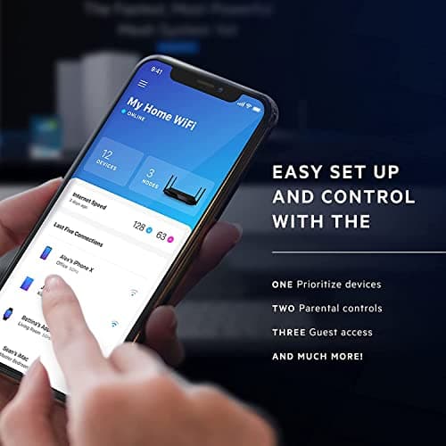 Linksys Hydra Pro Mesh WiFi 6E Router MR7500 Tri-Band WiFi Mesh Router AXE 6600 For Wireless Internet For The Home, Work, And Guest House - Connect 55+ Devices, 2,700 Sq Ft 7