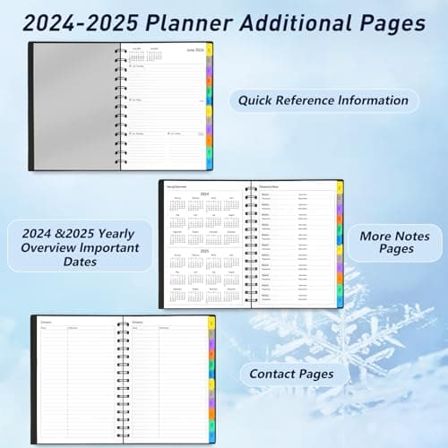 Daily Planner 2024-2025 - 18 Month Planner with Tabs, Calendar Yearly Monthly Weekly Spiral Time Management Planner, May 2024 - October 2025, Flexible Cover, 100GSM Thick Paper, A5 Size, Black 5