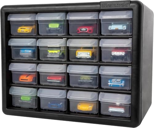 Akro-Mils 16-Drawer Plastic Drawer Storage Cabinet for Garage Organization, Beads, Makeup Organizer, Building Bricks Storage, Teacher Toolbox, 10-1/2" W x 6-1/2" D x 8-1/2" H, 10116 Black 17