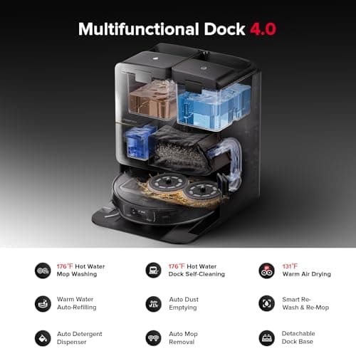 roborock Saros Z70 Robot Vacuum and Mop, OmniGrip Arm, AI-Powered, 22,000Pa Suction, 3.14’’ Ultra Slim, FlexiArm Riser Technology, AdaptiLift Chassis, Obstacle Avoidance, Auto Mop Washing & Drying 6