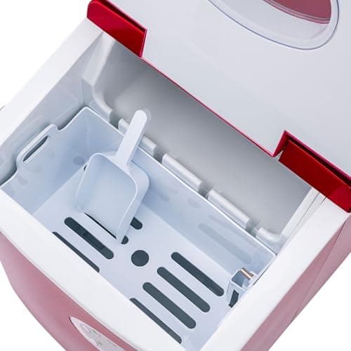 Newair Bullet Ice Machine - 28 lbs/Day Countertop Ice Maker, BPA Free, Portable Ice Maker Machine, 3 Size Ice Cube Maker, Ideal for Home Office, Kitchen or Bar | Red 16