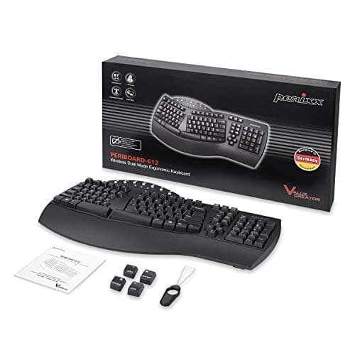 Perixx Periboard-612B Wireless Ergonomic Split Keyboard with Dual Mode 2.4G and Bluetooth Feature, Compatible with Windows 10 and Mac OS X System, Black, US English Layout 9