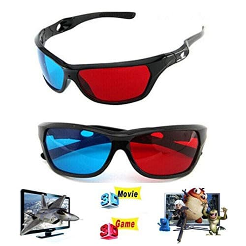 VizGiz 2 Pack Anaglyph 3D Glasses Red and Blue 3D Glasses Universal 3D TV Glasses Red-Blue 3D Movie Viewing Glasses for Anaglyph 3D YouTube Video 3D Book Picture Photo Old 3-D Vision Books Games