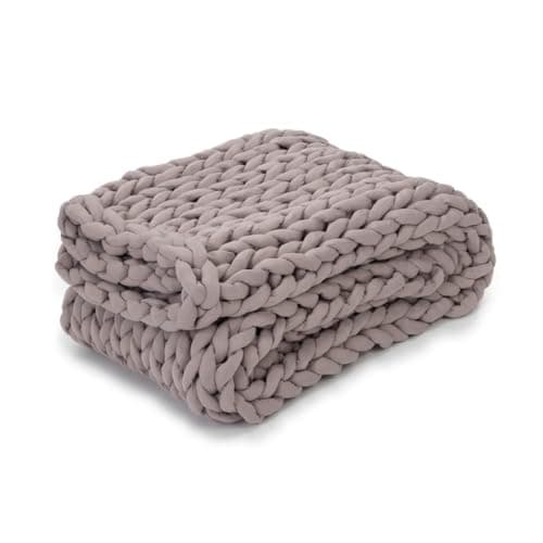 Nuzzie Original Knit Weighted Blanket - Breathable, Cooling, Hand Made Knit Throw Blanket for Sleep - Machine Washable, Stylish Design (Dusty Rose, Queen | 22lbs | 60"x80") 7