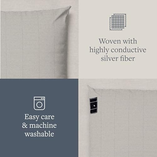 GroundLuxe Organic Grounding Pillowcase in Gray - Queen Size 6