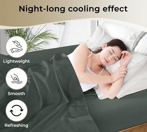 Royale Linen Bamboo Viscose Fitted Sheet King Only - Cooling King Size Fitted Sheets - Deep Pocket Up to 16" - Organic Viscose Derived from Bamboo - Breathable & Silky Bottom Sheet (78x80 Inch, Grey) 8