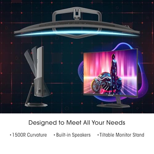 Sceptre Curved 32-Inch Gaming Monitor, 1920 × 1080, Up to 240+Hz, 1ms, 110% sRGB, AMD FreeSync Premium, Built-in Speakers, HDMI DisplayPort, Machine Black (C325B-FWD240 Series) 8