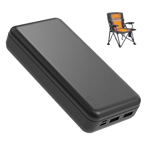 Lyzuepely 20000 mAh 5V2A Battery Pack for Electric Heated Camping Chair, Heated Blanket, Heated Hunting Seat Pad, Heated Sleeping Bag USB Power Bank for Camping Work Battery Pack(Only Battery Pack)