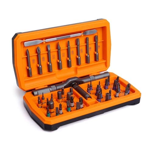 ANVANNA 42 in 1 Magnetic Screwdriver, Screwdriver Set, Multi Bit Ratcheting Screwdriver Set with Storage Case Repair Tool Kit for Computer, Eyeglass, Bicycles, Watch, Ring Doorbell, Furniture and DIY