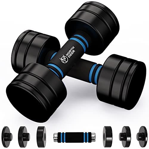 Northdeer Hand Weights Set 5lbs Pair (3lbs/4lbs/5lbs) Adjustable Black Coated Weight Set with Foam Handles Home Exercise Gym Workout for Women, Youth (5lbs×2)