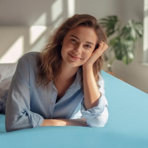 Subrtex 4 Inch Memory Foam Mattress Topper Mattress Pad Ventilated Gel Infused Bed Foam Topper for Pressure Relieving, CertiPUR-US Certified, Queen, Blue 7