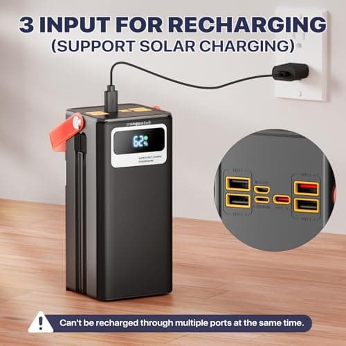 Portable Power Bank Station 99Wh Outdoor Generator with Flashlight LCD Display Backup Phone Battery Pack Portable PD Fast Charger for Laptop Cellphone Travel Camping Home Use 7