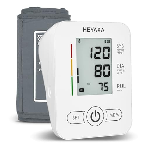 HEYAXA Blood Pressure Monitor,Automatic BP Machine for Home, 9-17 inches Upper Arm Cuff,Large Screen,Talking Type,Stores 120 Readings for 2 Users