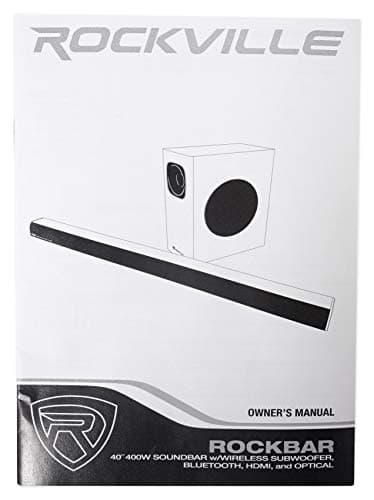 Rockville ROCKBAR 40 Inch 400W Soundbar with Wireless 6.5" Subwoofer, Bluetooth, HDMI ARC, Optical, USB, DSP Modes, Deep Bass, for Home Theater and Music 9