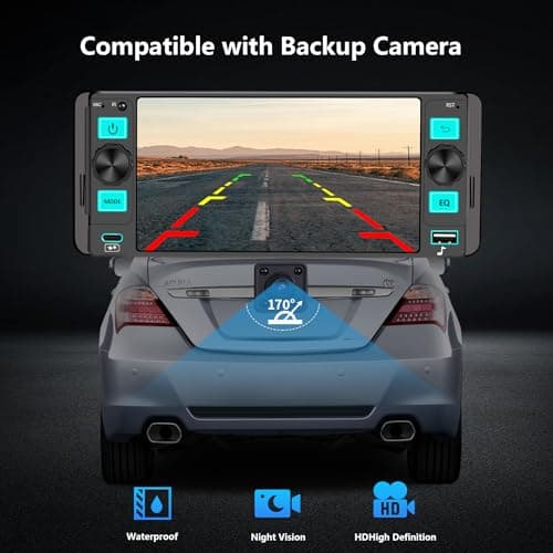 Single Din Radio Car Stereo with Wireless Apple CarPlay,Single Din Touchscreen Radio,Car Radio Bluetooth Support Android Auto,Mirror Link,Car Radio with Backup Camera GPS USB FM/AM EQ MIC (Black) 6