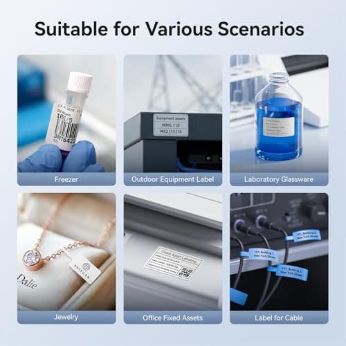 NIIMBOT M2 2 Inch Thermal Transfer Label Maker, 300DPI Bluetooth Label Printer, Label Maker Machine for Office, Garden, Lab, Outdoor Equipment, Cable, Jewelry, 8-10 Years Duration for Label No Fade 6