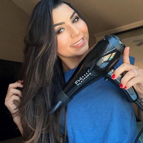 FHI HEAT Platform Nano Power Salon Pro 2000 Tourmaline Ceramic Quick Dry Hair Dryer with 3 Piece Attachment Set (Comb, Concentrator, and Diffuser), Black 8