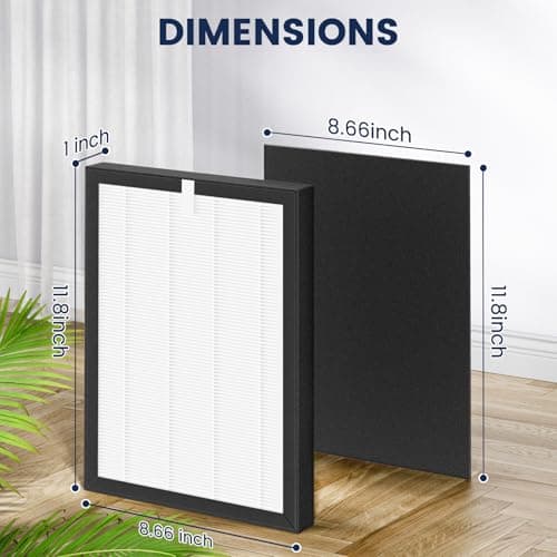 ProHEPA 9000 Replacement Filter Compatible with VEVA 9000 Air Puri-fiers, 2 Pack HEPA Replacement Filters & 8 Activated Carbon Pre-Filters 6