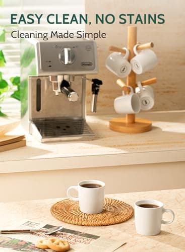 Sweese 3.5oz Porcelain Espresso Cups Set of 4, Mini Coffee Mugs Demitasse Cups - White 5