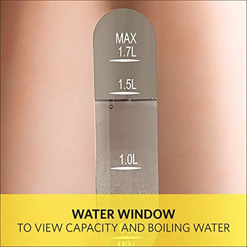 BELLA 1.7 Liter Electric Illuminated Glass Kettle, Quickly Boil Water for Tea, Coffee, Instant Soup and More, Safely Pour with Automatic Shut Off & Detachable Swivel Base, Chrome/Copper Finish 7