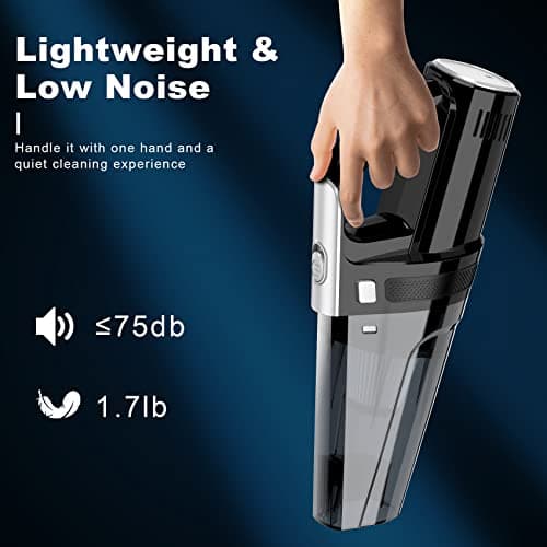 DRECELL Car Vacuum, Portable Vacuum Cleaner with Powerful 7000PA Suction, DC 12V Power 16.4Ft Cord Wired Vacuum Cleaner, LED Light, Car Accessories for Men/Women 6