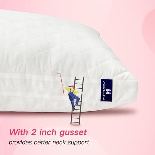 Mosluna Memory Foam Pillows Queen Size Set of 2，Adjustable Gusseted Bed Pillow for Sleeping，2 Pack Soft Pillows for Side, Back or Stomach Sleepers (20 x 30 in, White) 6