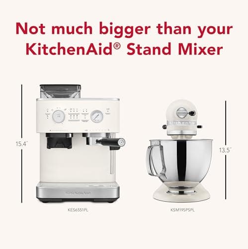 KitchenAid Semi Automatic Espresso Machine with Burr Grinder, 2.5L, KES6551PL, Porcelain White 7