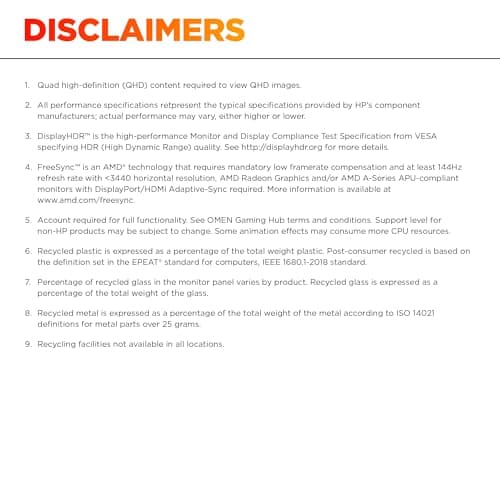 HP OMEN 27 inch QHD 180Hz Gaming Monitor, Quad HD Display (2560 x 1440), IPS Panel Technology, HDR 400, 1ms GtG (with Overdrive), AMD FreeSync, Black, 27q G2 (2025) 13