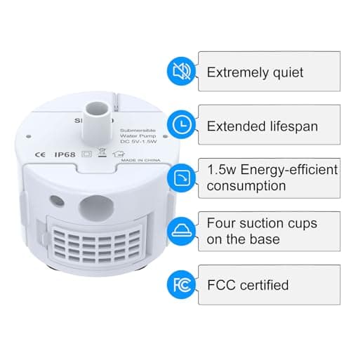 Vekonn Cat Water Fountain Stainless Steel, 0.8gal/108oz Pet Water Fountain with Water Level Indicator and 3 Filters, Cat Fountain with Quiet Pump Ideal for Cats, Dogs and Multi-pet households 6