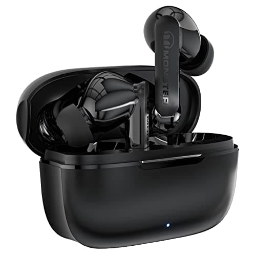Monster N-Lite Clear Talk Wireless Earbuds, IPX8 Waterproof Earphones, Bluetooth 5.3 Headphones with CVC 8.0 Noise Reduction, Fast Charging for Sport