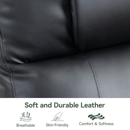 Power Lift Recliner Chair for Elderly with Heat & Massage, 160° Electric Adjustable PU Leather Recliner with Remote Control, Stand Assist, Cup Holders & Side Pockets for Living Room (Black) 9