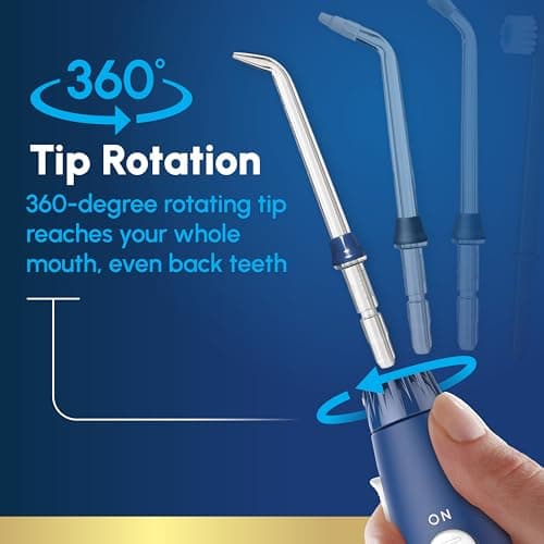 Waterpik Aquarius Water Flosser For Teeth Cleaning, Gums, Braces, Dental Care, Electric Power With 10 Settings, 7 Tips For Multiple Users And Needs, ADA Accepted, Blue WP-663, Packaging May Vary 6