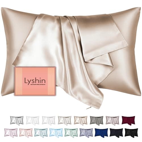 Mulberry Silk Pillow Cases King Size with Hidden Zipper, Ultra Smooth and Soft Breathable Cooling Silk Satin Pillowcase for Hair and Skin, Gifts for Women Men (Champagne, 20x36 Inches, 1 Pack)