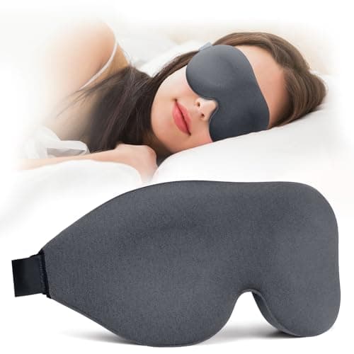 NEWVANGA Sleep Mask for Back and Side Sleeper, Block Out Light, Luxury Sleeping Eye Mask of 3D Night Blindfold, Zero Pressure Breathable Travel Eye Cover Grey