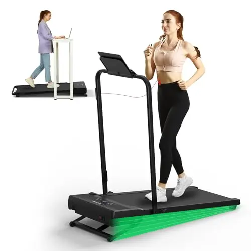 FelFast Walking Pad, 12% 5-Level Auto Incline Treadmill, 2-in-1 Under Desk Foldable w/Remote Control, 12 HIIT Mode, 265 Lbs, 7.6 MPH Max, Portable Treadmill for Office Home w/Tablet Stand
