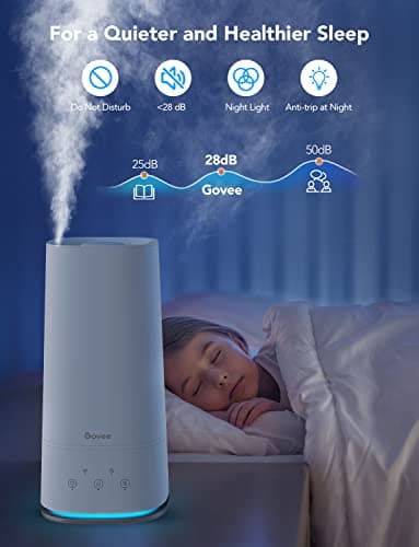 Govee 4L Smart Humidifiers for Bedroom with Hygrometer Thermometer, Top Fill Cool Mist Humidifier, WiFi Voice & Remote Control, Auto Mode, Air Humidifier for Baby and Plants, Lasts up to 36 Hours 5
