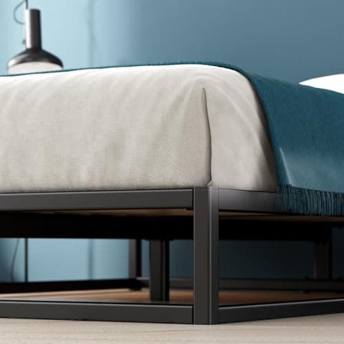 Zinus Joseph 10 Inch Platform Bed Frame, Wood Slat Support, No Box Spring Needed, Eco Friendly WonderBox(TM) Packaging, Easy Assembly, Black, Queen 5