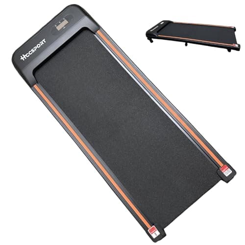 Hccsport 2.5 HP Compact Treadmill Under Desk Walking Pad with Remote Control Small Treadmill with Incline for Home Office LED Display