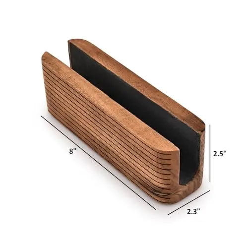 Kimona Laptop Stands Acacia Wood Vertical Laptop Holder for Desk Suitable for laptops of Various thicknesses and Sizes (8" X 2.3" X 2.5") 5