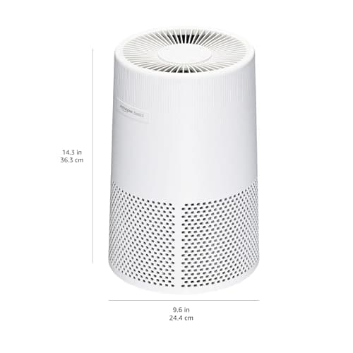 Amazon Basics Air Purifier for Home and Office, With 3-Stage Filtration, HEPA Filter With Activated Carbon, 3 Speeds, Timer, Sleep Mode (32db), Energy Star Certificate, Covers Up to 1067 Sq ft, White 3