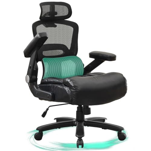 750lbs Big and Tall Office Chair for Heavy People, Oversized Ergonomic Desk Chair with Dual Lumbar Support, 5D Adjustable Armrests, Wide Thick Seat & 3D Headrest for Home Office Computer Chair