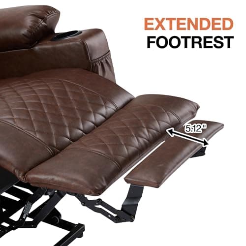 Eiayeebil Dual Motor Power Lift Recliner Chairs with Heat and Massage for Elderly, Leather Electric Recliners with Footrest, Infinite Position Lift Chair with Cupholder,USB & Type C Ports(Brown) 6
