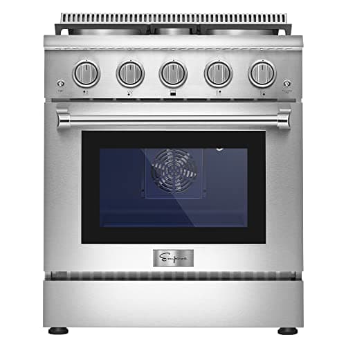 Empava Freestanding Slide-In Gas Range, Single Oven 4.2 cu. Ft, Pro-Style with 4 Sealed Ultra High-Low Burners-Heavy Duty Continuous Grates in Stainless Steel, CSA Certified, 30 Inch 8