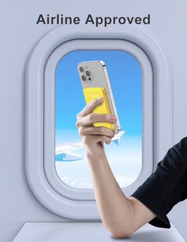 miisso 6000mah Ultra Slim Built in Cables Power Bank, Card Size Built in USB C Cords Battery Pack Portable Charger for Phones, 3 Output External Battery Pack Compatible with iPhone, Yellow 8