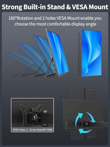 Wireless Portable Monitor with 8000mAh Battery, 15.6" 1080P Second Screen for Home & Office, AirPlay & Miracast Casting, No Cables or Drivers Needed, Up to 5 hrs Use, Works with Laptop & PC & Phone 9